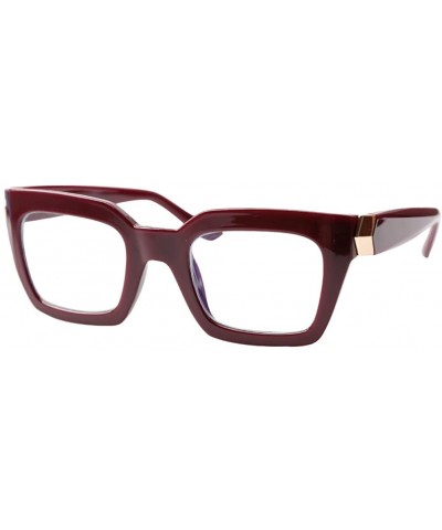 Square Unisex Anti-Blue Light Reading Glass Square Computer Eyeglass Frame - 2 Pairs/ Blue + Red - CK1930HXX42 $13.70