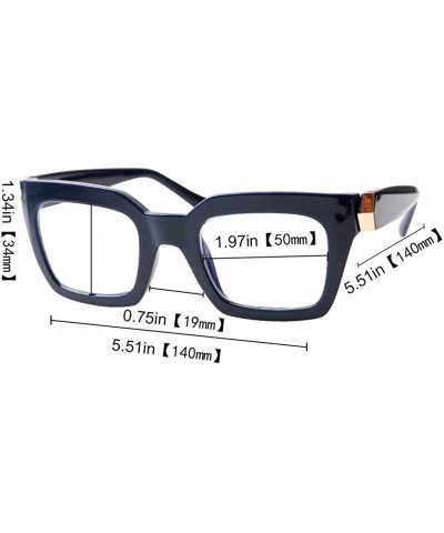 Square Unisex Anti-Blue Light Reading Glass Square Computer Eyeglass Frame - 2 Pairs/ Blue + Red - CK1930HXX42 $13.70