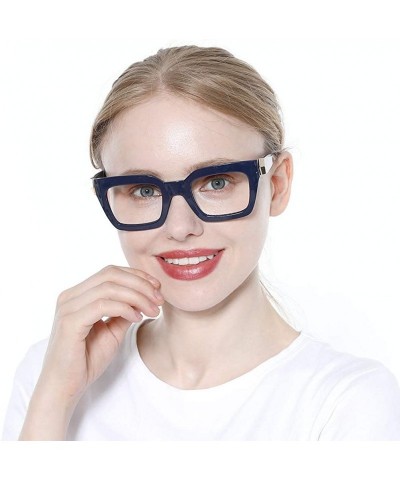 Square Unisex Anti-Blue Light Reading Glass Square Computer Eyeglass Frame - 2 Pairs/ Blue + Red - CK1930HXX42 $13.70