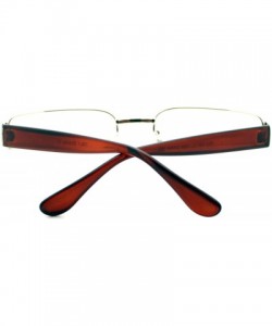 Rectangular Clear Lens Glasses With Bifocal Reading Lens Half Rim Rectangular - Silver Brown - C712FCM17YF $11.34