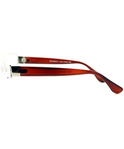 Rectangular Clear Lens Glasses With Bifocal Reading Lens Half Rim Rectangular - Silver Brown - C712FCM17YF $11.34