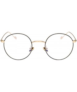 Round Man woman Retro Harajuku Nearsighted Glasses Myopia Flat Mirror Glasses - Black Gold - C51978NR7QU $20.05