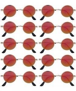Round 10 Pack Round Retro Vintage Circle Style Sunglasses Colored Small Metal Frame - 43_mirror_gold_red_10_pairs - CZ1853L4U...