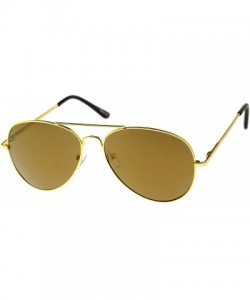 Aviator Classic Metal Frame Spring Hinges Color Mirror Lens Aviator Sunglasses 56mm - Gold / Gold Mirror - C212K05AKK5 $12.47