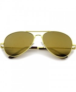 Aviator Classic Metal Frame Spring Hinges Color Mirror Lens Aviator Sunglasses 56mm - Gold / Gold Mirror - C212K05AKK5 $12.47