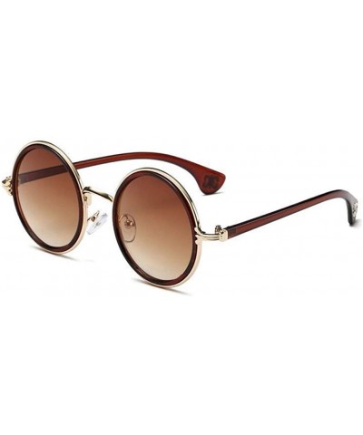 Round 2019 Retro Round Sunglasses Women Men Brand Designer Alloy Female Sun glasses - 12 - CX18R6M02W6 $38.75