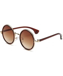 Round 2019 Retro Round Sunglasses Women Men Brand Designer Alloy Female Sun glasses - 12 - CX18R6M02W6 $38.75