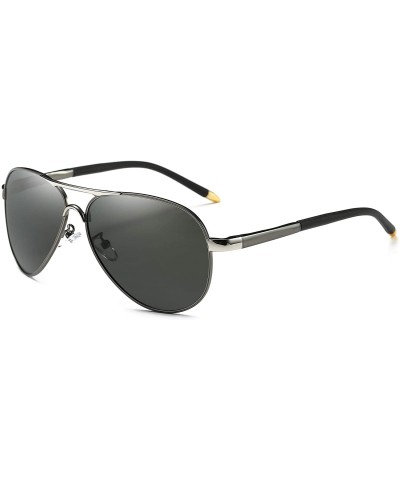 Aviator Men Premium Classic Aviator Polarized Sunglasses 100% UV Protection Sun Glasses Shades - Black - CZ18HZT8E8D $14.61