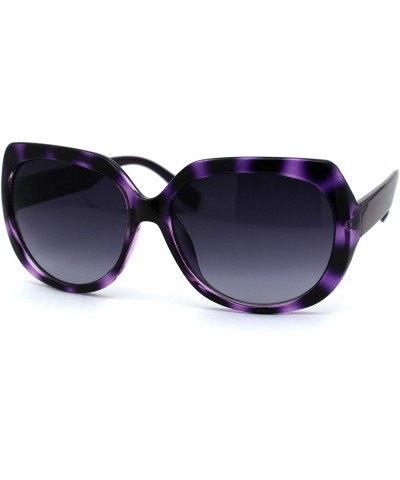 Butterfly Womens Mod Butterfly Chic Designer Fashion Sunglasses - Purple Tortoise Smoke - CZ19605HXNC $21.92