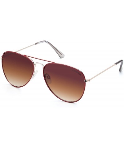 Oval Linno Classic Aviator Sunglasses Metal Frame Mirror Lens Sunglasses 100% UV Protection - Gradient Brown - CL18LRZN2A7 $2...