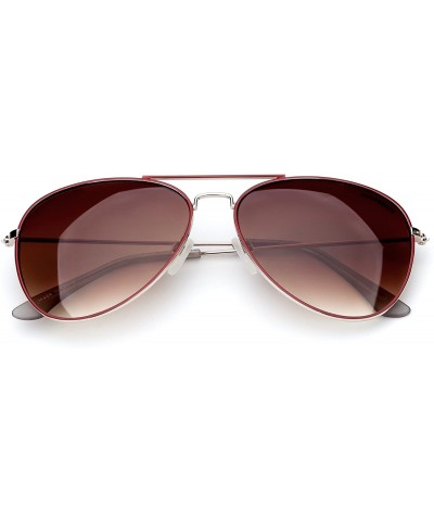 Oval Linno Classic Aviator Sunglasses Metal Frame Mirror Lens Sunglasses 100% UV Protection - Gradient Brown - CL18LRZN2A7 $1...