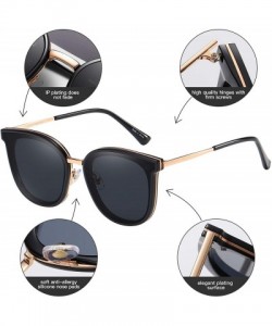 Oversized Premium Quality Classic Oversized Sunglasses for Men Women Polarized 100% UV protection - Black - CT18O47I9U6 $18.02