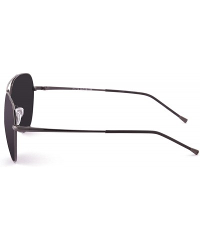 Aviator Aviator Mirror UV400 Polarized Sunglasses for Men Women with Case (model 1719) - Black - CL182M76DNU $31.44