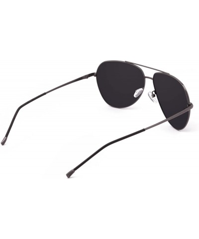 Aviator Aviator Mirror UV400 Polarized Sunglasses for Men Women with Case (model 1719) - Black - CL182M76DNU $31.44