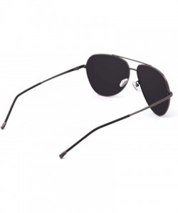 Aviator Aviator Mirror UV400 Polarized Sunglasses for Men Women with Case (model 1719) - Black - CL182M76DNU $31.44