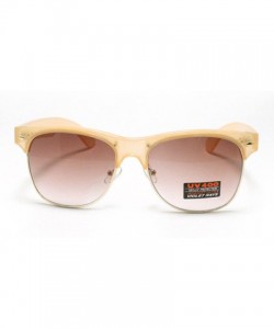 Square Flower Floral Print Sunglasses Womens Fashion Square Keyhole Frame - Peach - C71869SGKHY $10.46