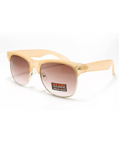 Square Flower Floral Print Sunglasses Womens Fashion Square Keyhole Frame - Peach - C71869SGKHY $10.46