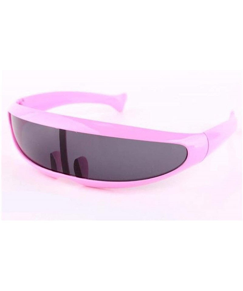 Sport 2019 One piece Driving Sunglasses Man Brand Designer Sun Glasses Classic Vintage Outdoor Homme UV400 - Pink Gray - CI18...