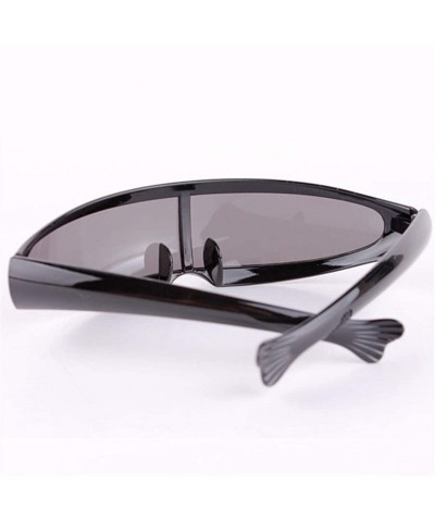 Sport 2019 One piece Driving Sunglasses Man Brand Designer Sun Glasses Classic Vintage Outdoor Homme UV400 - Pink Gray - CI18...