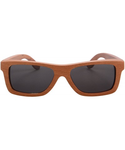 Wayfarer Polarized Wood Sunglasses Handmade Wooden Frame UV400 Protection Summer Glasses-SG6009 - Cocobolo - CB180RDI7MM $19.24