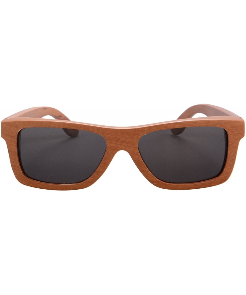 Wayfarer Polarized Wood Sunglasses Handmade Wooden Frame UV400 Protection Summer Glasses-SG6009 - Cocobolo - CB180RDI7MM $12.57