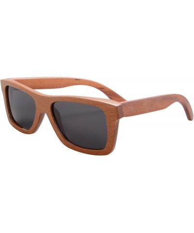 Wayfarer Polarized Wood Sunglasses Handmade Wooden Frame UV400 Protection Summer Glasses-SG6009 - Cocobolo - CB180RDI7MM $12.57