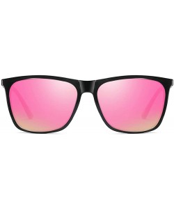 Square Unisex Square Polarized Sunglasses Stylish Aluminum Driving Sun Glasses - Pink - C018Y0XW0U6 $17.33