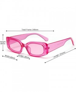 Oversized Men's and Women's Retro Square Resin lens Candy Colors Sunglasses UV400 - Red - CT18N7DN9KE $10.34