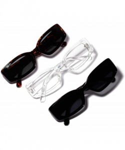 Oversized Men's and Women's Retro Square Resin lens Candy Colors Sunglasses UV400 - Red - CT18N7DN9KE $10.34