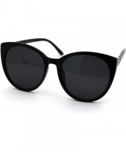 Cat Eye Womens Mod Elegant Rhinestone Nugget Sparkle Hinge Cat Eye Sunglasses - All Black - CQ18WGM5RYQ $10.80