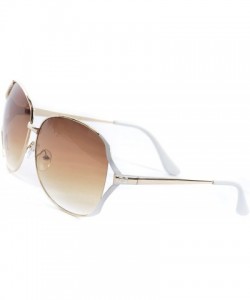 Oval Women's Gradient Oversize 65 mm Sunglasses - White/Gold - CP11XRDXK65 $9.86