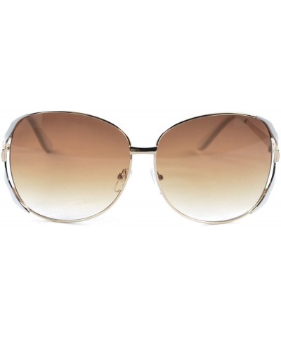 Oval Women's Gradient Oversize 65 mm Sunglasses - White/Gold - CP11XRDXK65 $9.86