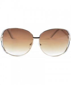 Oval Women's Gradient Oversize 65 mm Sunglasses - White/Gold - CP11XRDXK65 $9.86