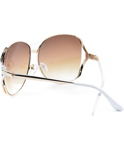 Oval Women's Gradient Oversize 65 mm Sunglasses - White/Gold - CP11XRDXK65 $19.20