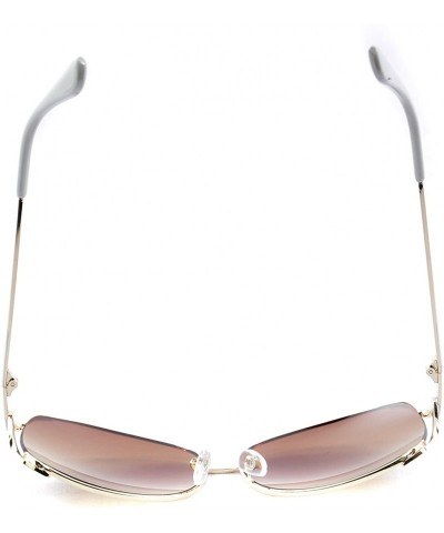 Oval Women's Gradient Oversize 65 mm Sunglasses - White/Gold - CP11XRDXK65 $19.20