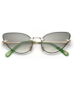 Butterfly 2019 latest frameless sunglasses women's brand designer marine lens butterfly women's fashion retro glasses - CE18R...