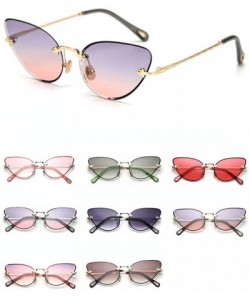 Butterfly 2019 latest frameless sunglasses women's brand designer marine lens butterfly women's fashion retro glasses - CE18R...