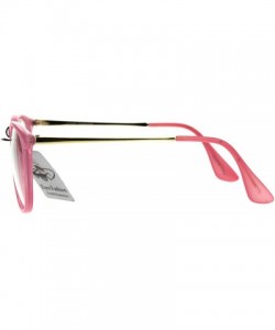 Rectangular Keyhole Round Horned Plastic Geek Hipster Clear Lens Eye Glasses - Pink - CH185UWQ203 $20.39