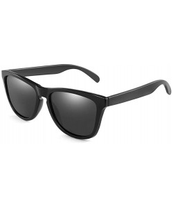 Square Men Women Polarized Sunglasses Classic Square Sun Glasses Male Driving Shades Goggles UV400 - Black Grey - CO199KXSWUL...