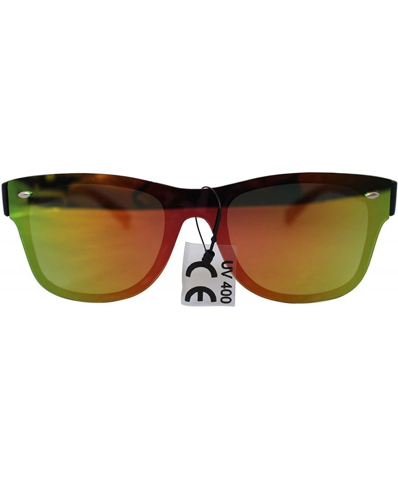 Wayfarer SIMPLE Classic Style Mirrored Fashion Sunglasses for Men Women - Red Green - C318ZGXKRU9 $11.07