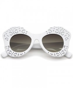 Butterfly Women's Laser Cutout Frame Colored Mirror Lens Oversize Butterfly Sunglasses 49mm - White / Lavender - CM12LBRSVZ3 ...
