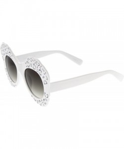 Butterfly Women's Laser Cutout Frame Colored Mirror Lens Oversize Butterfly Sunglasses 49mm - White / Lavender - CM12LBRSVZ3 ...