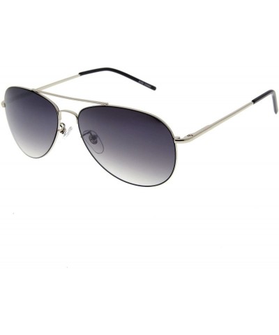 Aviator Manhattan Classic Mirrored Aviator Sunglasses - Silver Gradient - C811JEIG0EB $25.35