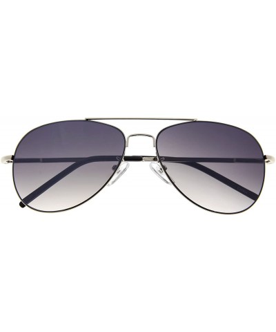 Aviator Manhattan Classic Mirrored Aviator Sunglasses - Silver Gradient - C811JEIG0EB $25.35