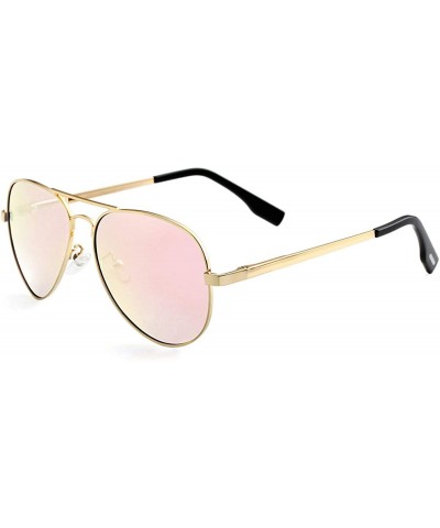 Sport Small Polarized Aviator Sunglasses for Small Face Women Men Kids Juniors- 100% UV400 Protection- 52MM - CJ194IHTLL9 $26.94