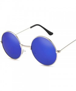 Round Round Glasses Men Women Steampunk Sunglasses Vintage Sunglasse Brand Designer 2020 New Mirror UV400 - Silver Red - CW19...