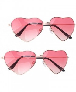 Oval 2pcs Heart Sunglasses Love Heart Fashion Eyewear Heart Sunglasses Glasses for Man Women Adult (Gradient Pink) - CQ194W33...