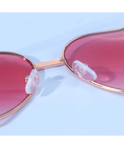 Oval 2pcs Heart Sunglasses Love Heart Fashion Eyewear Heart Sunglasses Glasses for Man Women Adult (Gradient Pink) - CQ194W33...