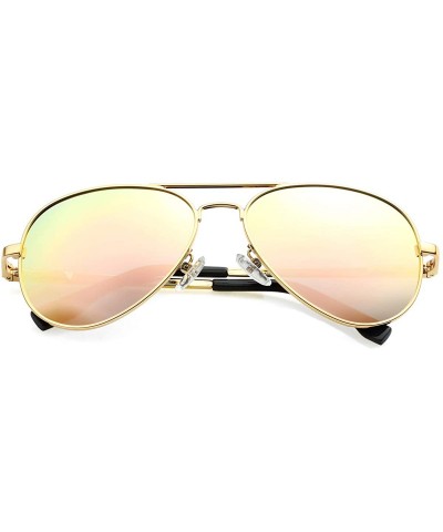 Sport Small Polarized Aviator Sunglasses for Small Face Women Men Kids Juniors- 100% UV400 Protection- 52MM - CJ194IHTLL9 $15.24