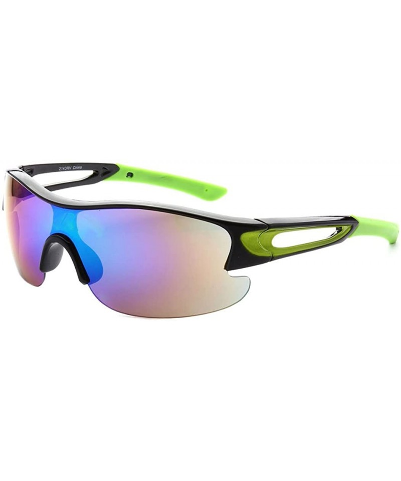 Sport Half Framed Outdoors Sports Sunglasses UV400 - Black Green Blue Green - CQ12KW9B7N9 $7.20